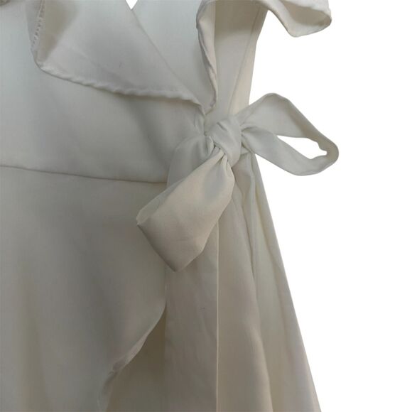 Lulus Aldrin White Ruffled Backless Wrap Skort Romper Wedding Bridal Size Small - Picture 5 of 7